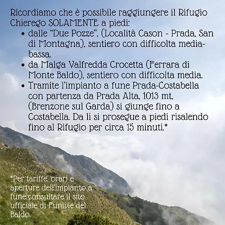 بيت ضيافة Rifugio Chierego - 1911m *